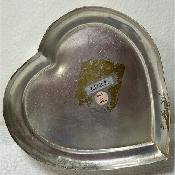 Heart Shaped Repousse Tea Caddy/trinket Box With Finial Epns Made In India Vtg - Picture 9 of 12